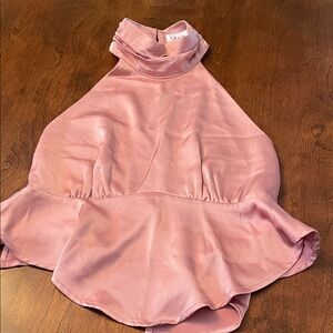 Le Lis Pink Sleeveless Peplum Top